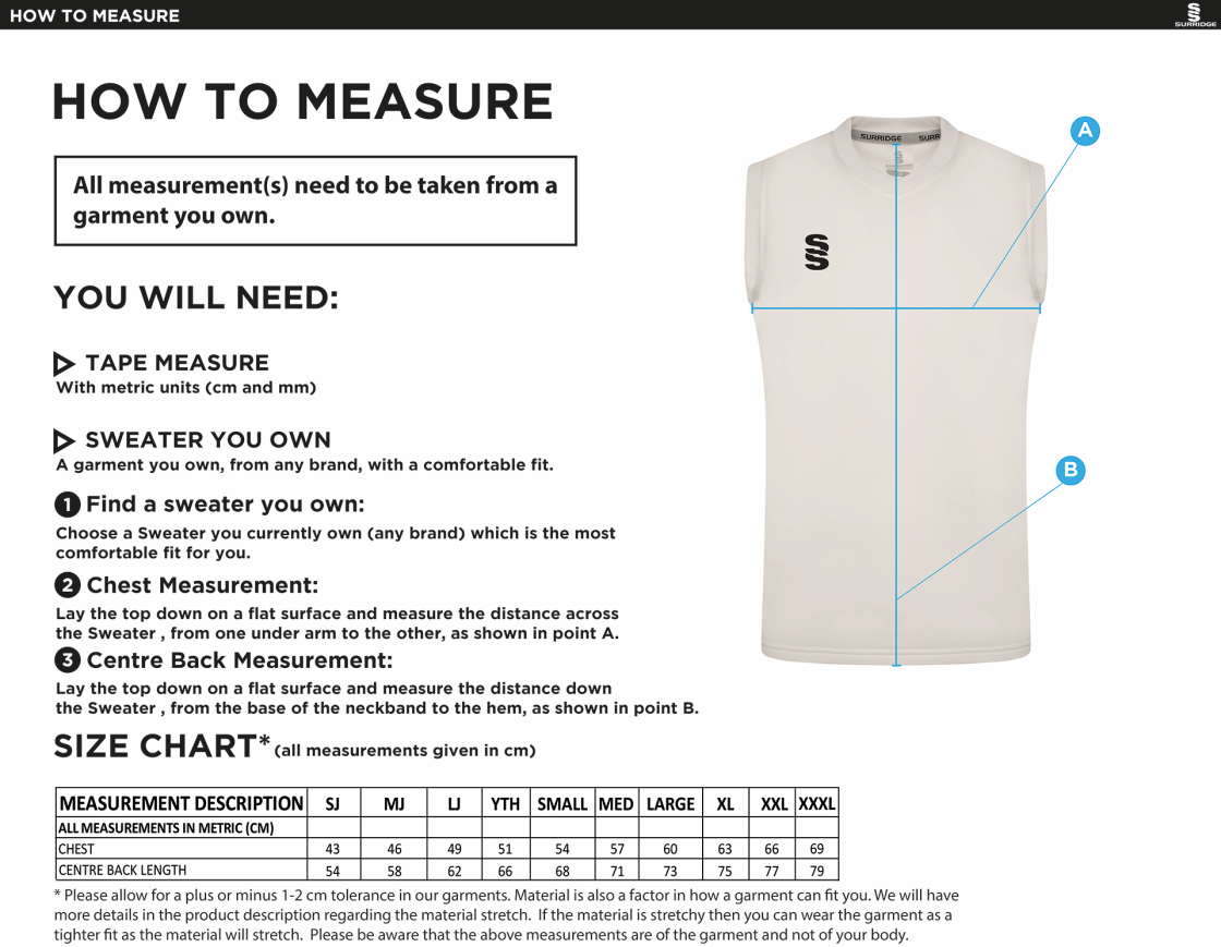 AC SQUIRRELS CC BLAST SLEEVELESS SWEATER - Ivory - Size Guide