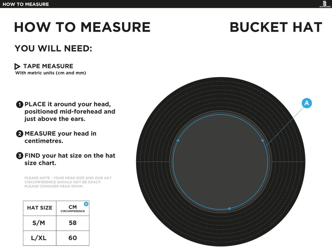 AC SQUIRRELS CC Dual Bucket Hat - Navy - Size Guide